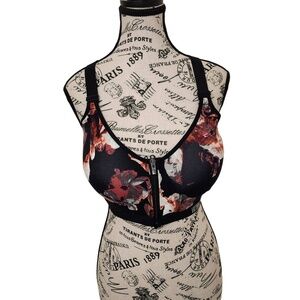 Victoria's Secret Sport Black Floral Sports Bra Size 34DDD